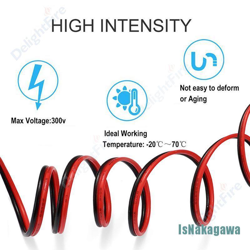 10m Dây Cáp Đèn Led 2 Pin 22awg 2 Lõi Màu Đỏ Đen