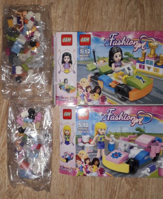 Lắp ráp 1 hộp Lego_Fashion Girl 66046 đua xe ô tô có nhiều chi tiết bằng nhựa ABS rất đẹp