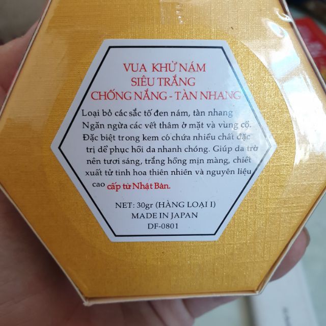 (cam kết chuẩn 100% KEM VUA KHỬ NÁM SIÊU TRẮNG CHỐNG NẮNG TÀN NHANG NHẬT BẢN