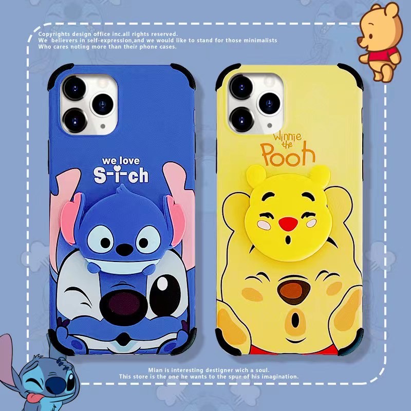 Ốp điện thoại mềm hình Stitch và Pooh cho IPHONE7/8/SE2020 7PLUS/8PLUS IX XR XSMAX 11 11PRO 11PROMAX 12MINI 12PRO 12PROMAX 13PRO 13PROMAX