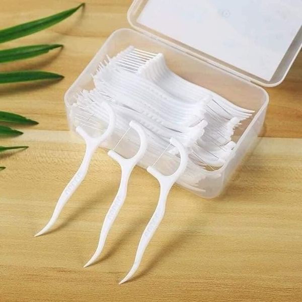 Hộp 50 Chiếc Tăm Chỉ Nha Khoa Sợi Chỉ Mảnh Hàng Nội Địa