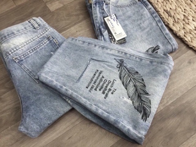 Quần Jeans Nữ Thêu Lá Cao Cấp OHS3077 | BigBuy360 - bigbuy360.vn