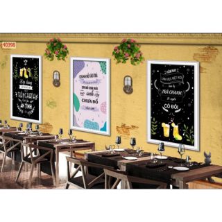 Tranh dán quán cafe, trà sữa,trà chanh