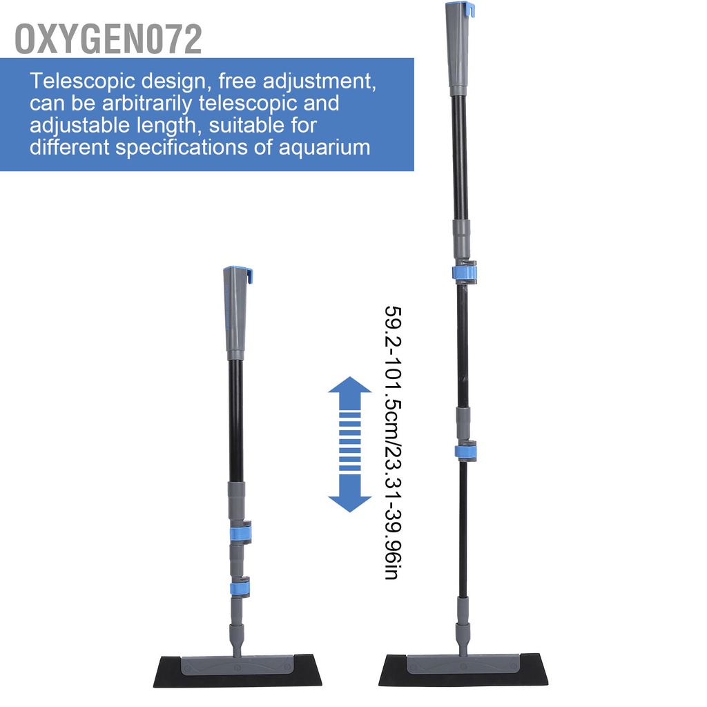 Oxygen072 Bộ dụng cụ vệ sinh bể cá - Bàn chải bể cá 5 trong 1 Bộ dụng cụ làm sạch tay cầm dài tẩy rửa kính Làm