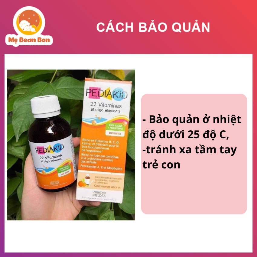 vitamin Pediakid 22 Vitamin Et Oligo Elements với 22 Vitamin Và Khoáng Chất của Pháp 125ml cho bé từ 6 tháng tuổi