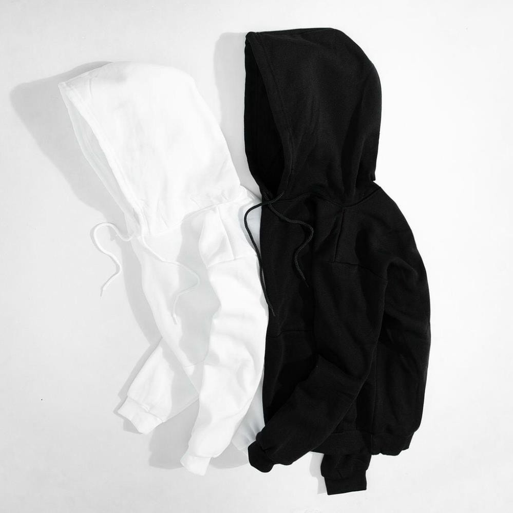 Hoodie nam nữ unisex đôi cặp form rộng trơn trắng đen có mũ đẹp chất nỉ phong cách trẻ trung Hàn Quốc | BigBuy360 - bigbuy360.vn