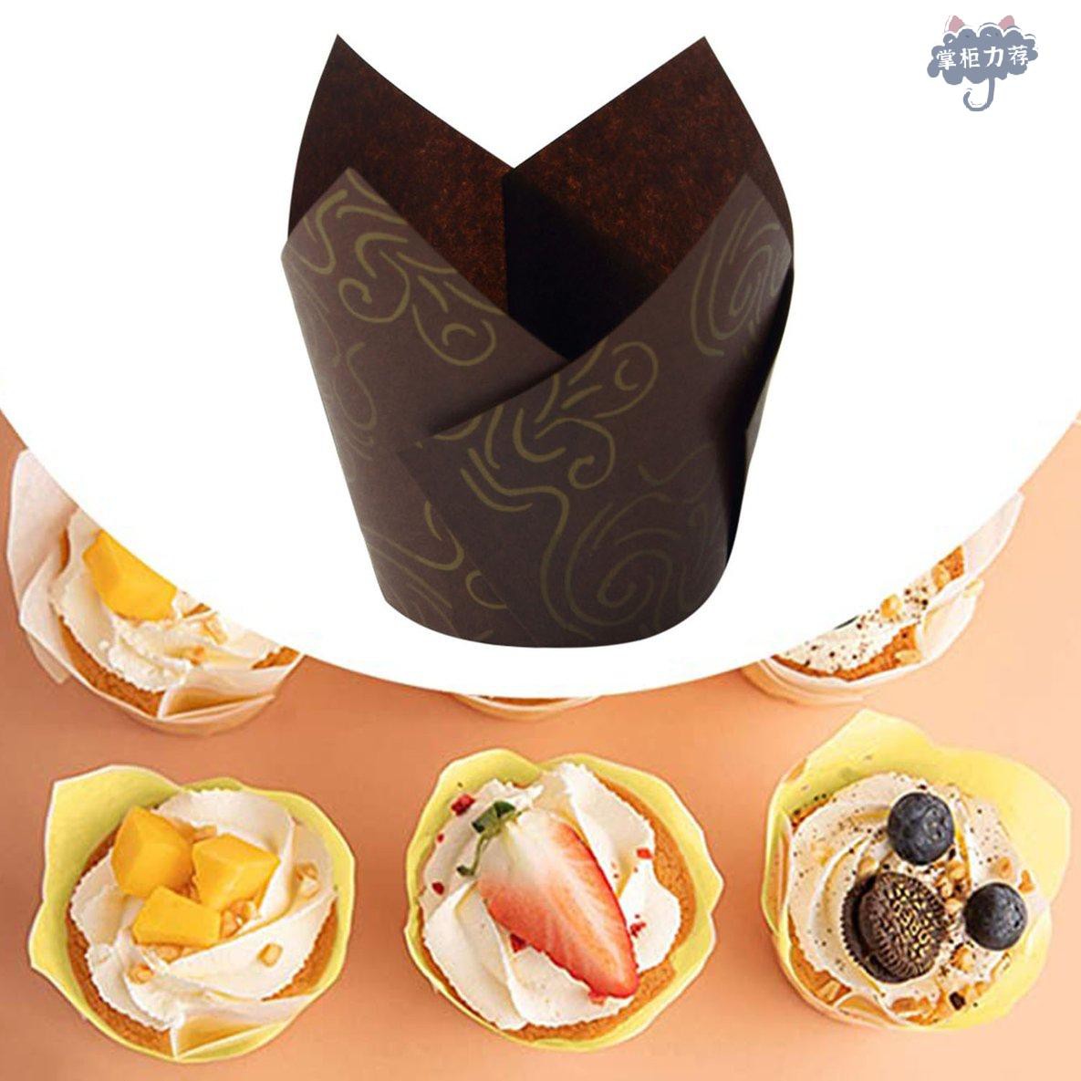 Set 100 Khuôn Giấy Làm Bánh Muffin Hình Hoa Tulip