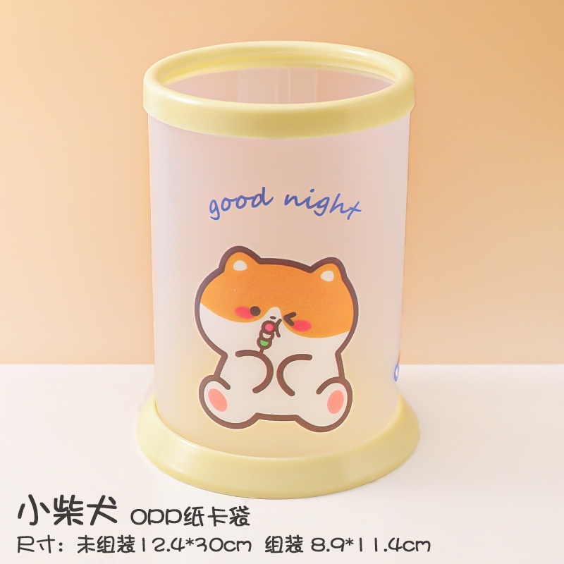 Hộp đựng bút kiểu vòng tròn trong suốt chống thấm nước họa tiết hoạt hình sáng tạo DIY