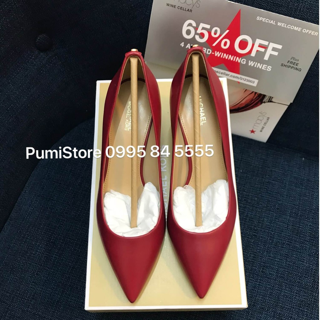 Giày Michael Kors Flex Kitten Pump Red Leather