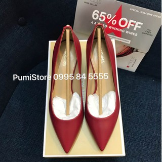 Giày M//k Flex Kitten Pump Red Leather, màu đỏ trầm, hàng chính hãng từ USA