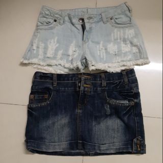 Chân váy jean và quần sort jean từ 50_55kg