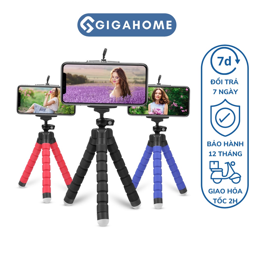 Giá Đỡ Kẹp Điện Thoại Bạch Tuộc 3 Chân GIGAHOME Gập Chụp Hình Đa Năng 5613