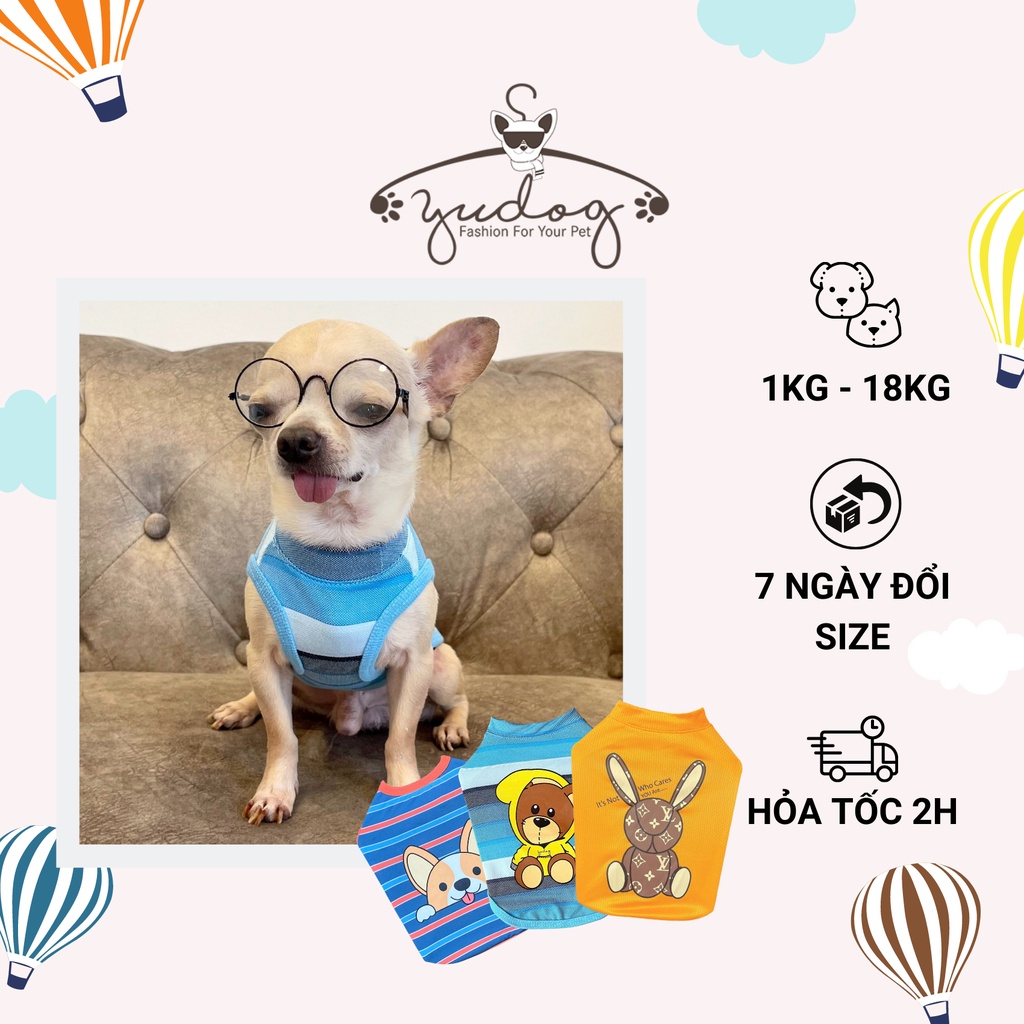 Áo thun sát nách yudog cho chó mèo thú cưng