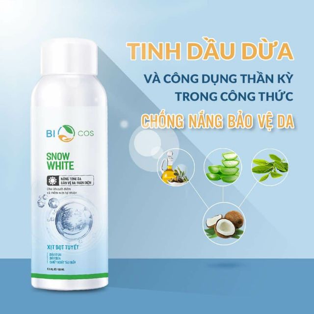 Xịt Chống Nắng Toàn Thân Snow White BIOCOSMENTIC SPF50+/PA+++ Dưỡng Trắng Hoàn Hảo 150ML