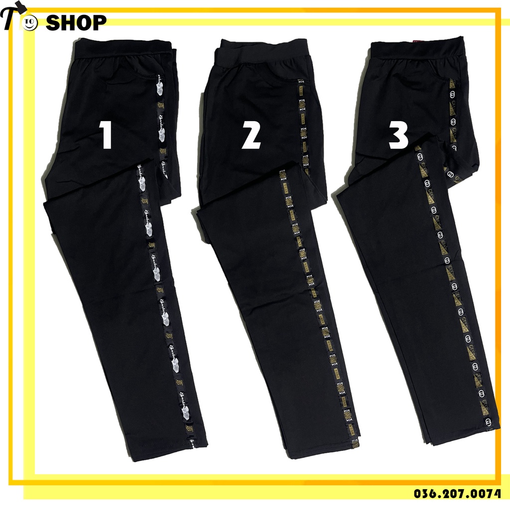 Quần legging - quần thun nữ cỡ lơn 60-70kg chữ Vàng Trắng 3 dây viền cập [ảnh + video by t.oshop]