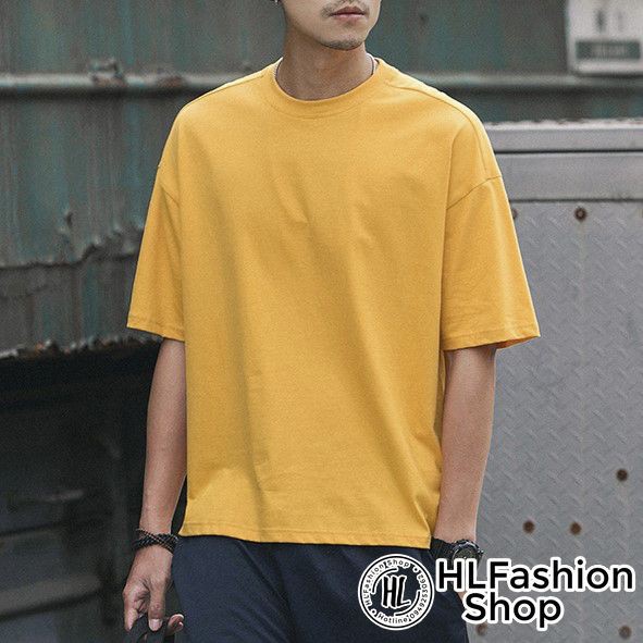 Áo thun trơn tay lỡ 8 màu form rộng, áo nam HLFashion
