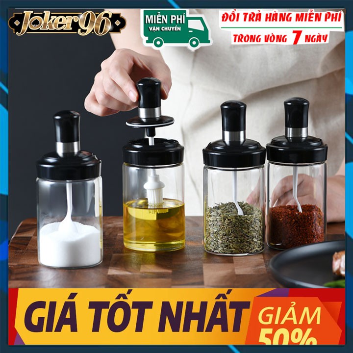 [GIÁ SỐC] Lọ đựng gia vị, dầu ăn, nước chấm bằng thủy tinh trong suốt kèm muỗng tiện lợi | BigBuy360 - bigbuy360.vn