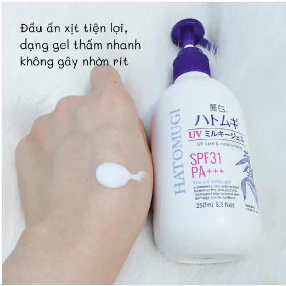 Sữa dưỡng thể trắng da và chống nắng Hatomugi - HB0209