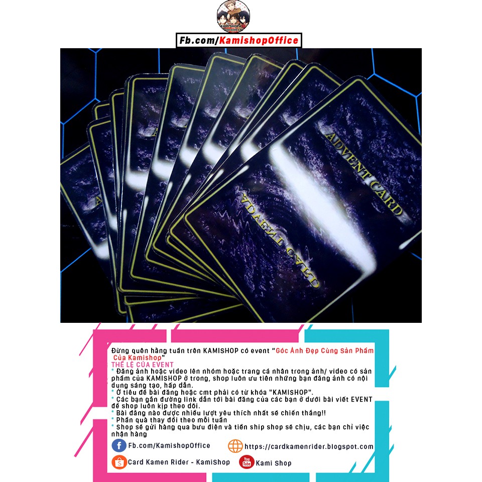 Set Ryuki 12 thẻ Advent - Kích thước CSM - KamiShop - Kamen Rider Card