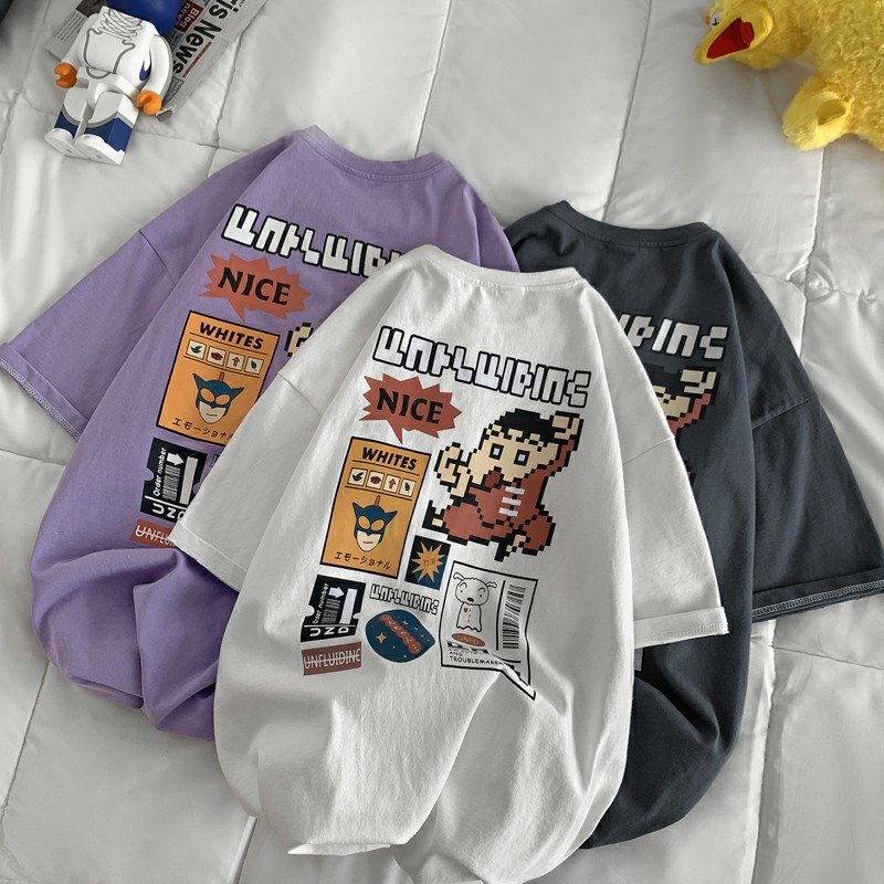 Áo thun tay lỡ nam nữ, áo phông unisex form rộng chất cotton mát mịn thấm hút mồ hôi in hình NICE | BigBuy360 - bigbuy360.vn