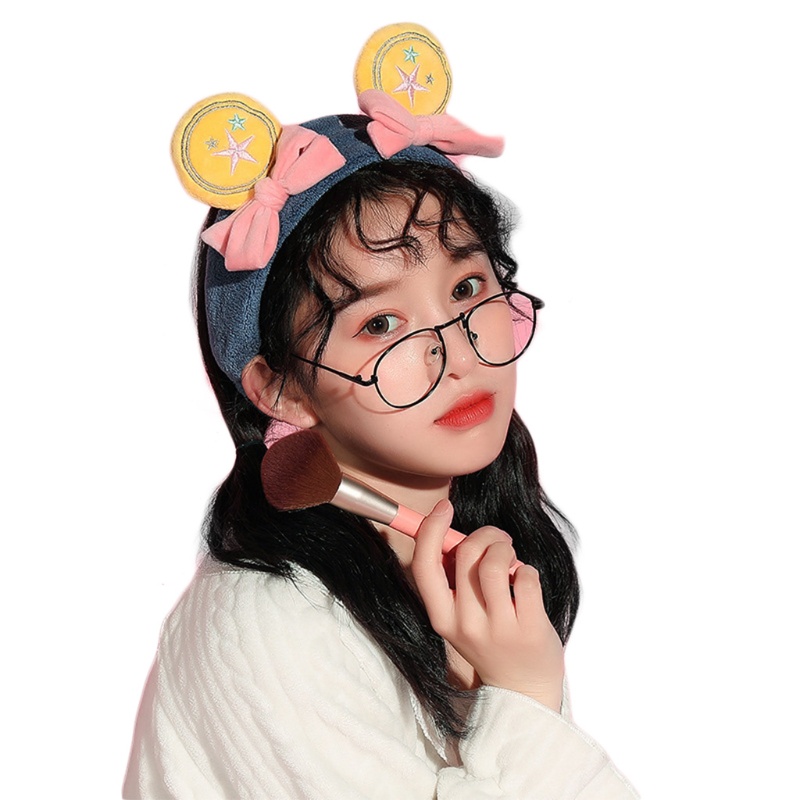 Băng Đô Lông Nhung Mềm Mại Kiểu Hoạt Hình Dễ Thương Dùng Trang Điểm Spa