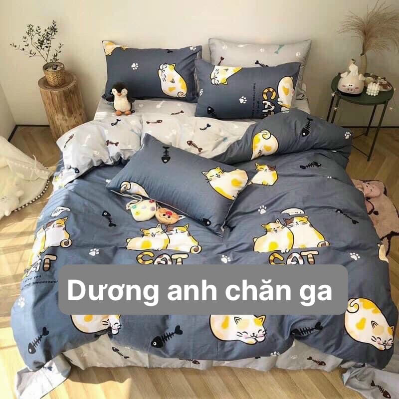 Bộ 4 món vỏ chăn ga gối cotton poly - Nhiều màu xinh.