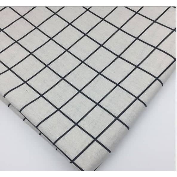 Vải Bố Canvas Caro Trắng Đen