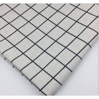 Vải Bố Canvas Caro Trắng Đen
