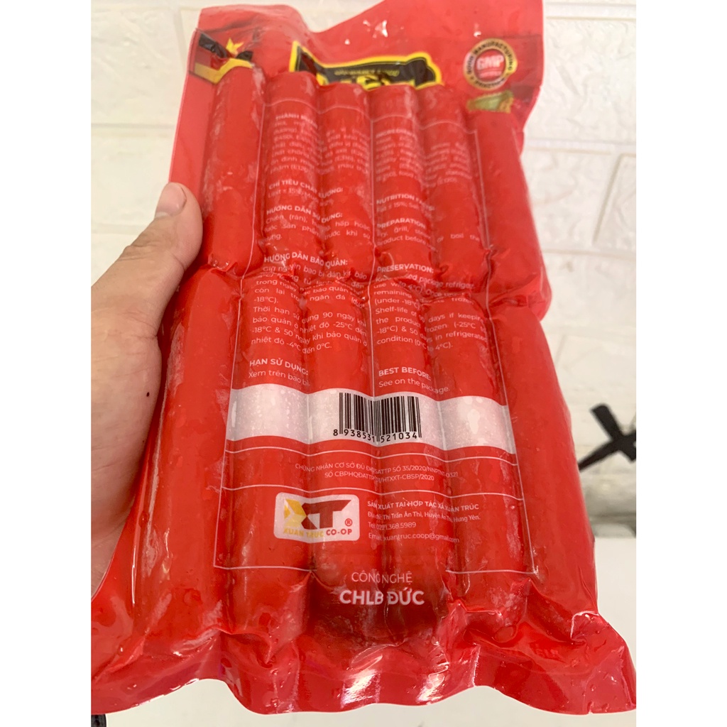 Xúc Xích Hotdog Meli tươi dùng để chiên, rán thơm ngon - Gói 500g loại 1 có 10 cây, Ship Hỏa Tốc Hà Nội