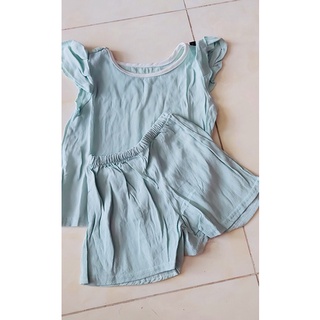 bộ đồ hè cho bé gái lanh đũi