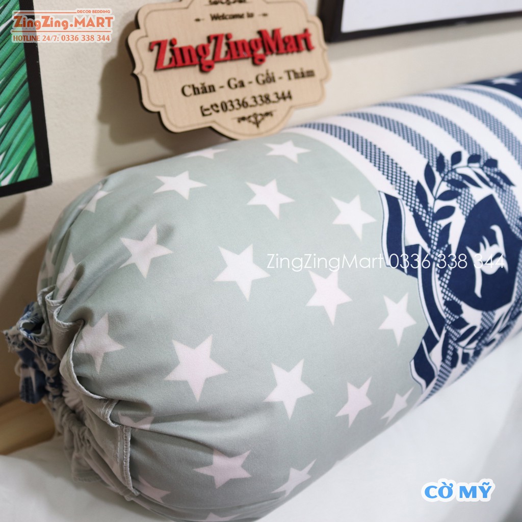 Combo 1 Ga + 2 vỏ gối nằm m6/m8 mẫu Cờ Mỹ (Được chọn mẫu)