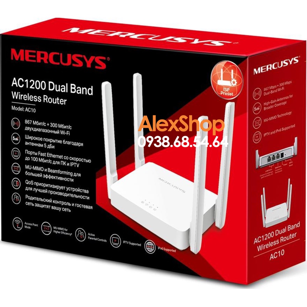 [Chính Hãng] Phát Wifi Mercusys AC10 Băng Thông 1200M Băng Tần Kép | BigBuy360 - bigbuy360.vn