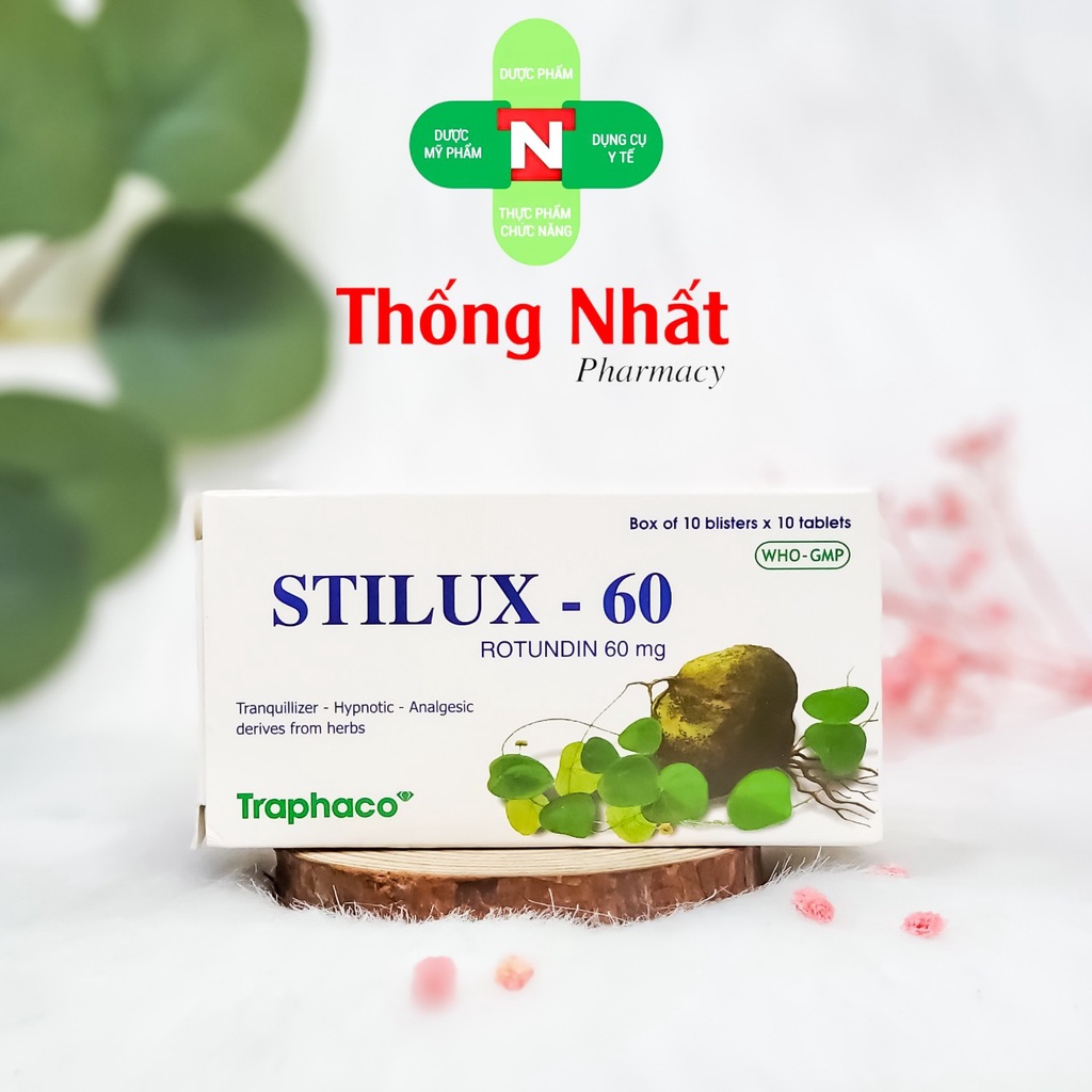 Stilux Viên An Thần 60mg Rotundi Hỗ Trợ Giấc Ngủ Hộp 100 viên Tượng Tự Mimosa