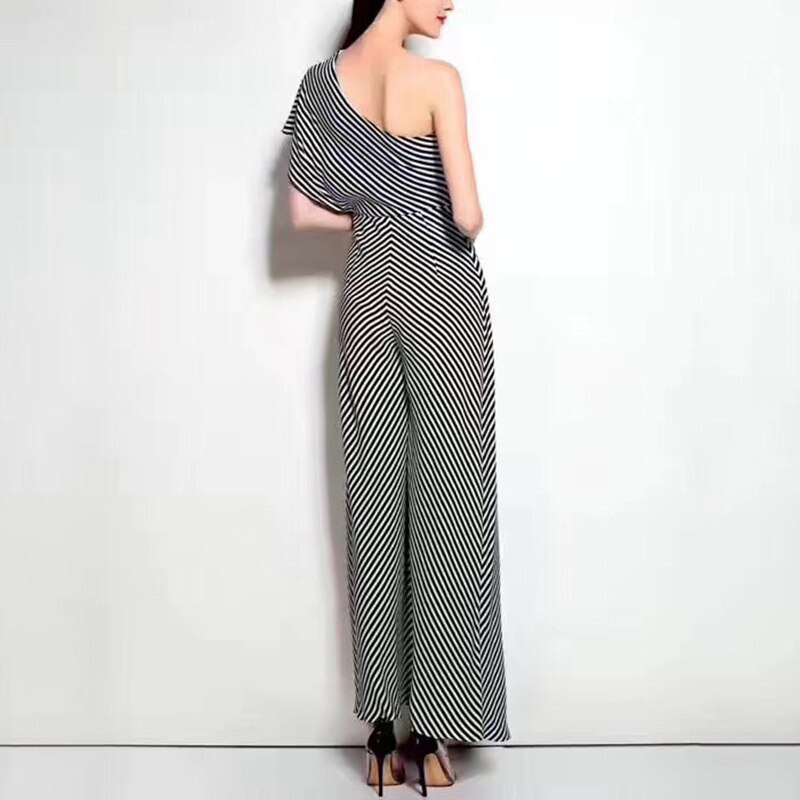 MUSHROOM LEE - Jumpsuit - Đen sọc trắng