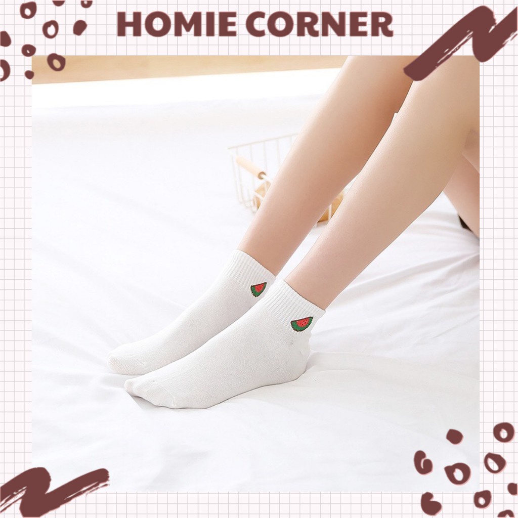Tất nữ trắng Hàn Quốc hình hoa quả dễ thương HC14
