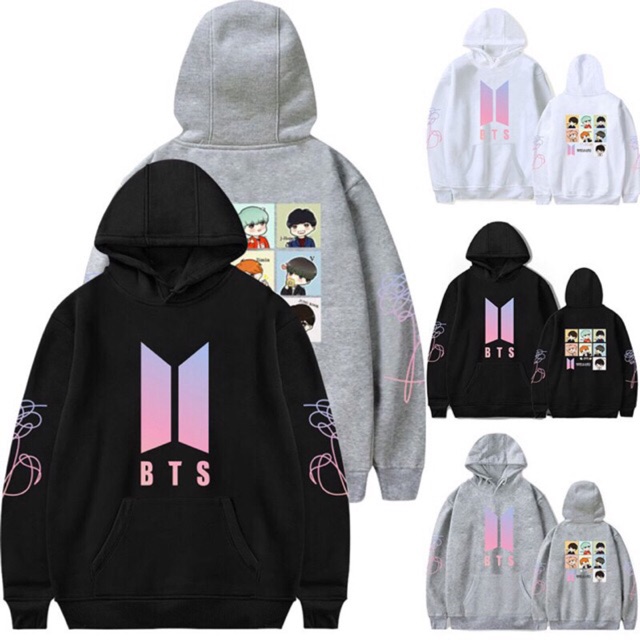 ÁO HOODIE UNISEX NAM NƯ B.TT. HÌNH HOẠT HINH CAO CẤP