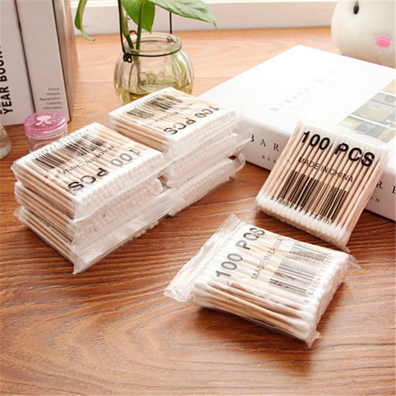 Bộ 100 Tăm Bông Vệ Sinh Hai Đầu Tiện Lợi