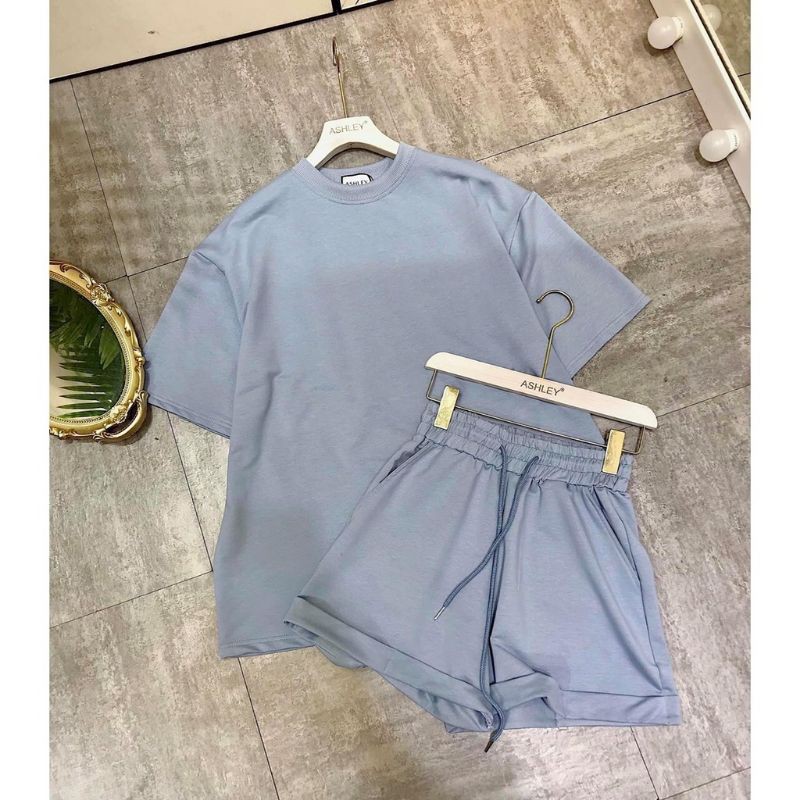 [Chất Đep] Set Đùi Trơn Thụng Cộc Tay Mát💖FREESHIP💖 Set Quần Short Áo Phom Rộng Tay Lỡ Xinh xắn