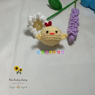 Móc khóa gà con len dễ thương , handmade