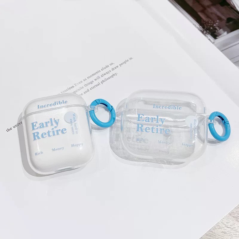 Vỏ case bảo vệ tai nghe airpods 1 2 3 pro - Ốp airpods trong suốt in hình kèm móc xinh xắn