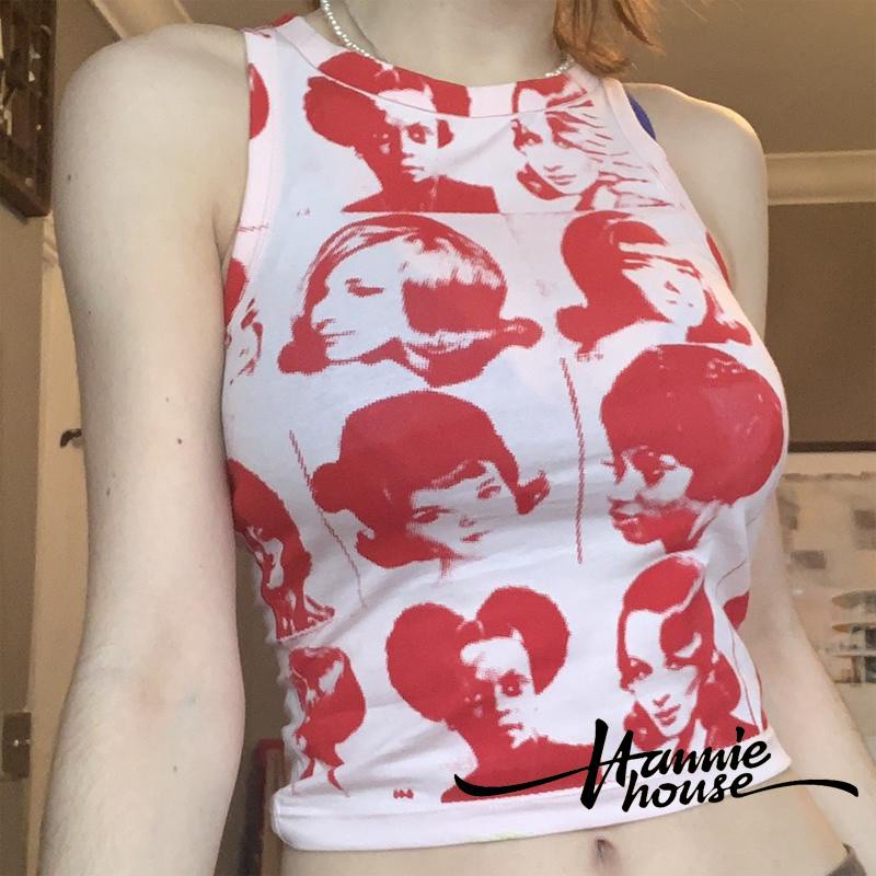 Áo Tank Top Không Tay In Họa Tiết Dễ Thương Phong Cách Harajuku Cổ Điển Cho Nữ Y2K | BigBuy360 - bigbuy360.vn