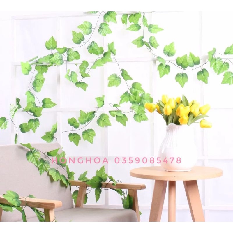 Dây lá nho giả dài 2m decor siêu xinh