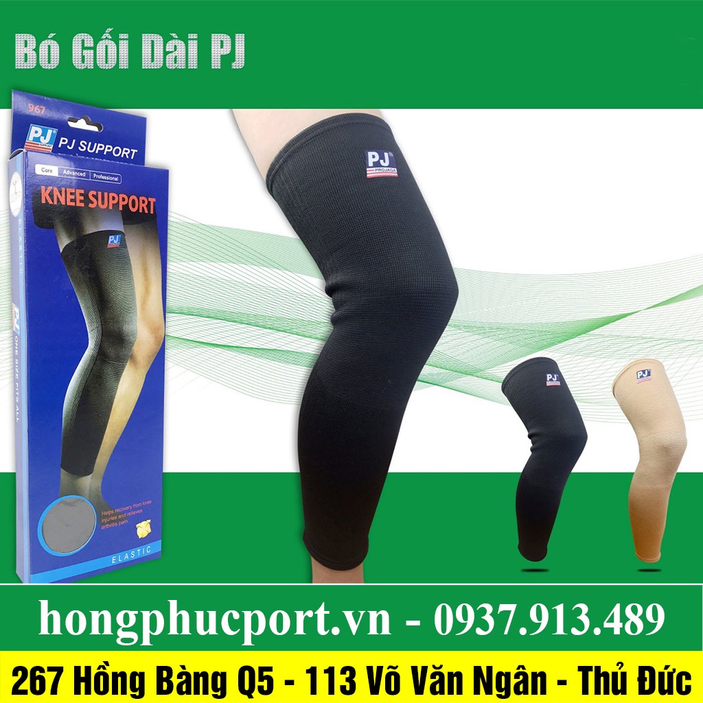 Băng bó gối dài PJ967 - Pj 967 dùng trong bóng chuyền, cầu lông, tennis, gym, xe đạp