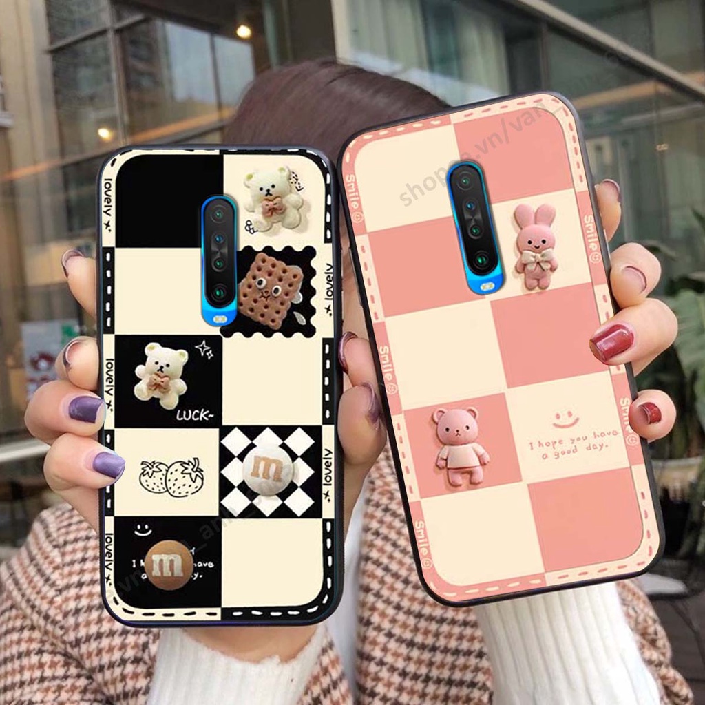 Ốp lưng Xiaomi Redmi K30 / Redmi K30 5G hình gấu, kẹo dễ thương cute