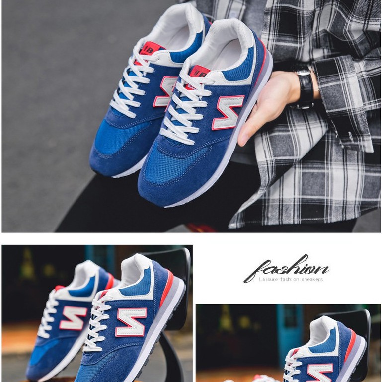 𝔹𝕆𝕊𝕊 𝕊ℍ𝕆𝔼𝕊 ⚜️ Giày Thể Thao SNEAKER NAM Da Lộn Nam ⚜️2 ( XANH ) Hot FASHION FULL BOX