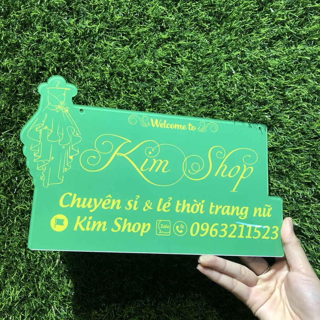 Bảng hiệu nền xanh_ bảng shop bán online_ bảng treo nhà xinh xắn