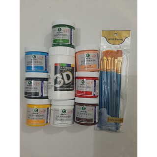 Combo màu vẽ 100ml và cọ vẽ
