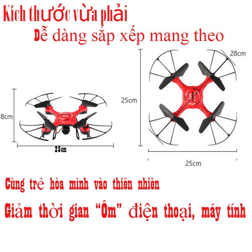 Flycam mini, Máy bay điều khiển từ xa tự động duy trì độ cao - điều khiển dễ dàng - sư dụng chất liệu nhựa ABS bền bỉ