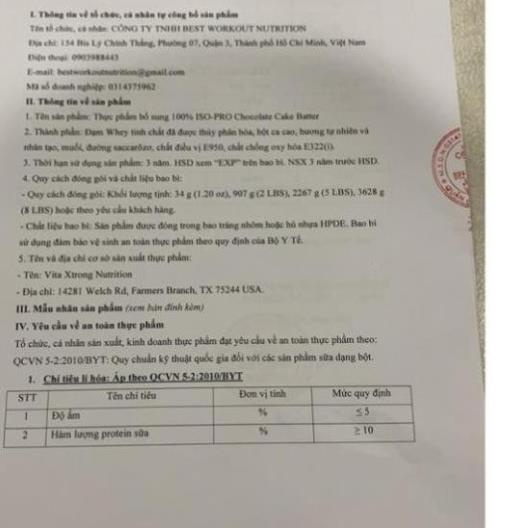 Iso Pro Sữa Tăng Cơ 100% Hydrolyzed Whey Isolate Vitaxtrong Iso Pro 2lbs (0.9 KG)