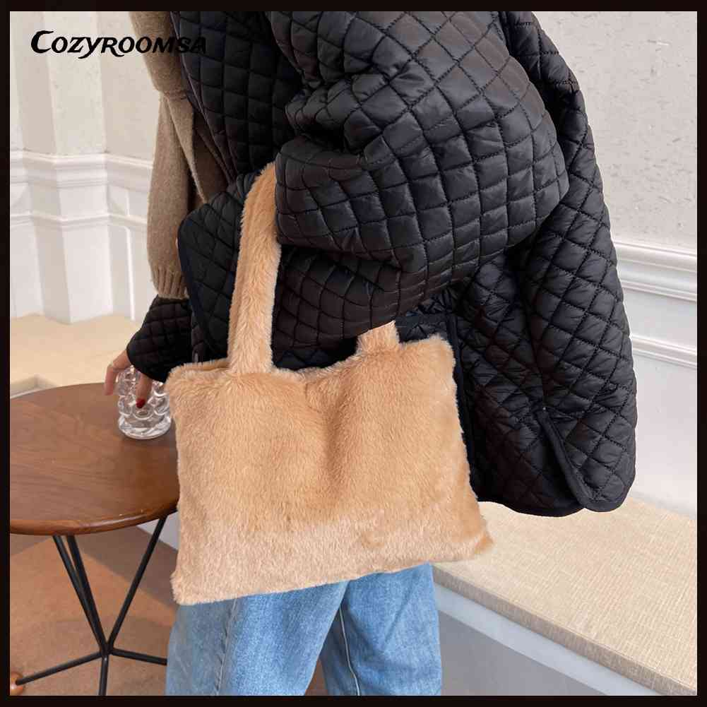 Túi Xách Lông Nhung Mềm Mại Phong Cách Retro Cho Nữ